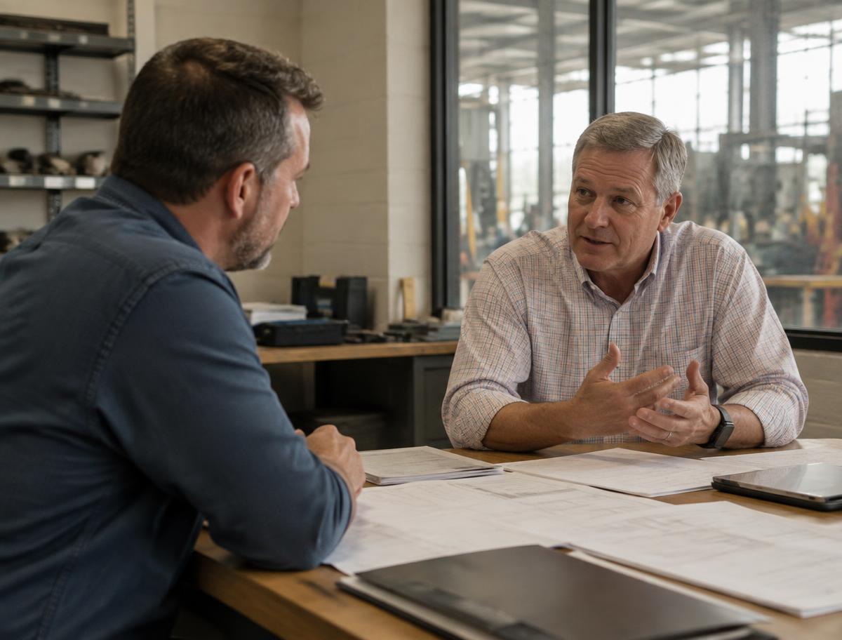 Gesprek aan tafel over tarieven en voorwaarden van externe inhuur